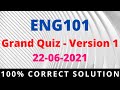 ENG101 Grand Quiz Solution 2021 | Version 1 | #EasyLearningClub