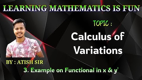 Example#2 on Extremals #CalculusOfVariations