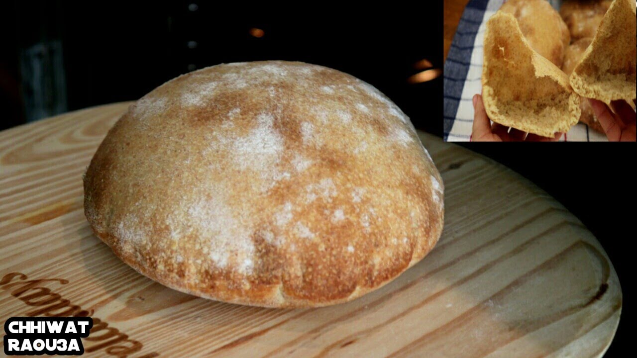 تحلفوا عليه مخبوز في الكانون!.خبز كي البالون بطبوط'خبز عربي او البيتا بالخميرة البلديةحصري جداا
