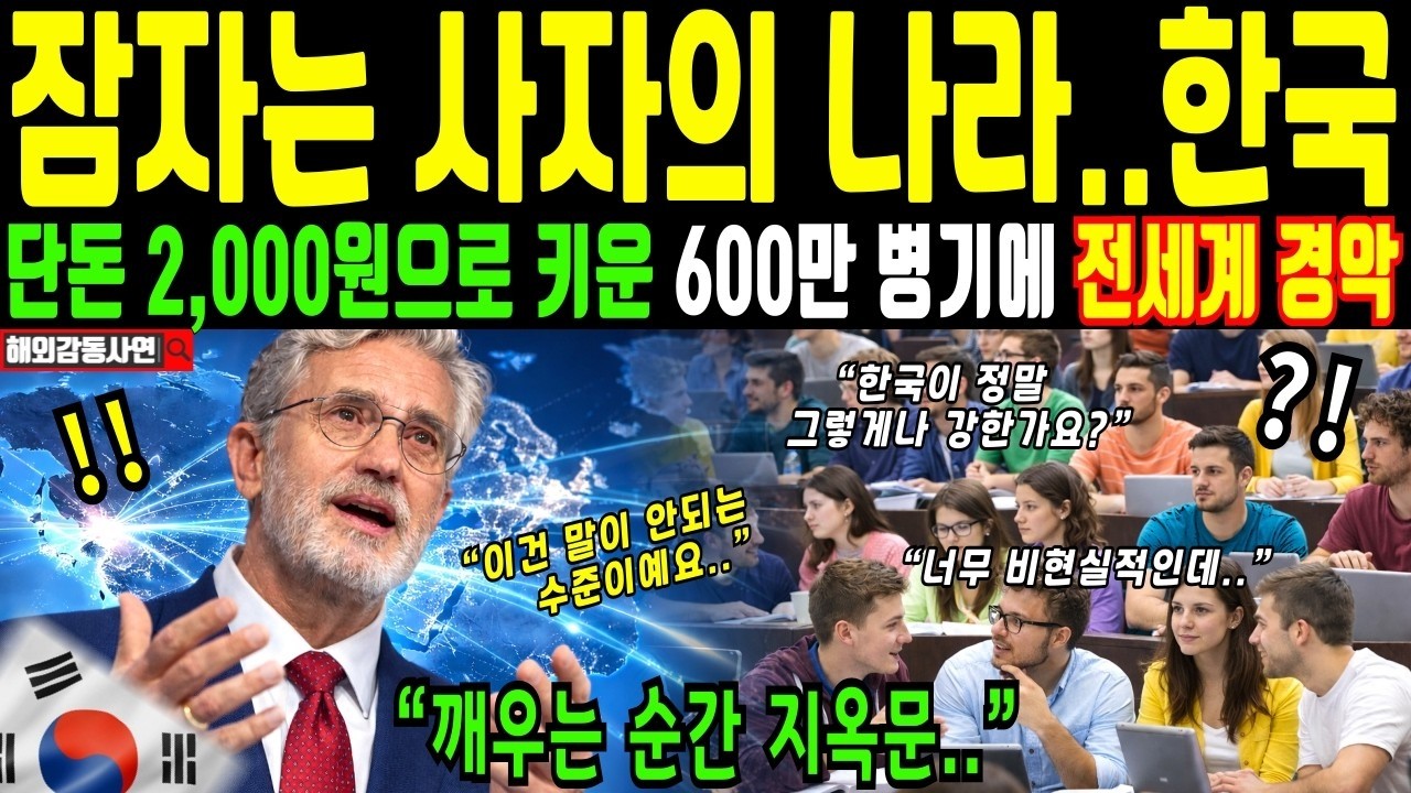 해외감동사연 '한국의 600만 전사가 깨어나는 순간, 지옥 문이 열린다' 미국 스탠퍼드대 교수의 분석, 한국을 절대 건드리지 말아야 할 이유
