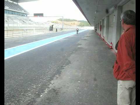 Max Biaggi tests the Aprilia RSV4 at Portimao