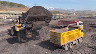 Caterpillar 992G Wheel Loader Loading Coal On Trucks  Sotiriadis/Labrianidis Mining Works