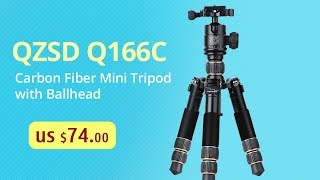 QZSD Q166C Carbon Fiber Mini Tripod with Ballhead Max Load 5kg - Linkdelight.com