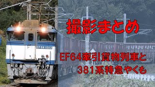 撮影まとめ EF64 1003 貨物列車 381系 特急やくも 伯備線にて 2022/10/30