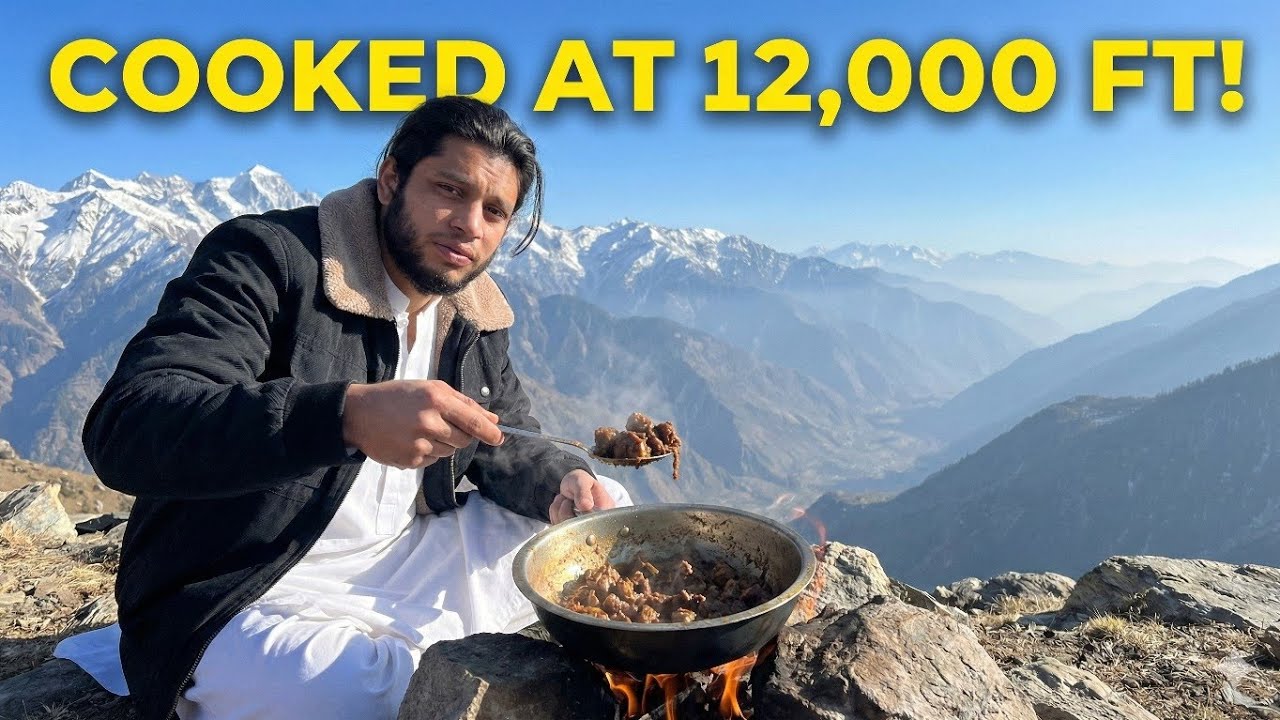 Готовить мясо на высоте 12 000 футов? (Испытание на выживание без воды и древесины) 😱