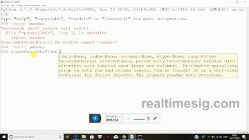 Pandas installation steps Real Time Signals Edjio Python Training in Bangalore