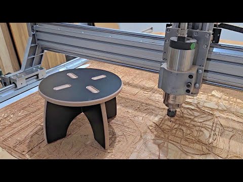 Banco de MDF com encaixes feito na Router CNC