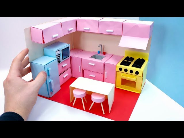 PAPER HOUSE FOR YOUR DOLL / BEDROOM, BATHROOM, KITCHEN, WARDROBE / DO IT  YOURSELF 