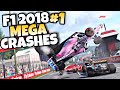 F1 2018 MEGA CRASHES #1