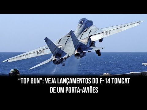 F-14 Tomcat é lançado a partir do porta-aviões USS Theodore Roosevelt