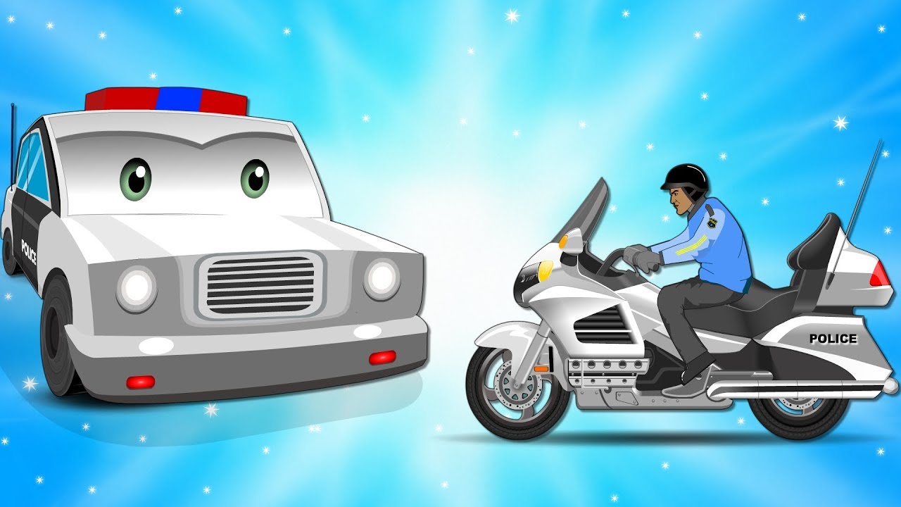 Police Cars Chase Police Bike w the Ambulance in Car City | Cartoons for  Children - Songs for Kids - YouTube