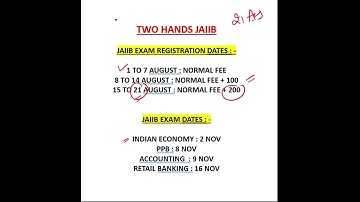 REGISTRATION DATES OUT FOR JAIIB NOVEMBER  2025 | TWO HANDS JAIIB