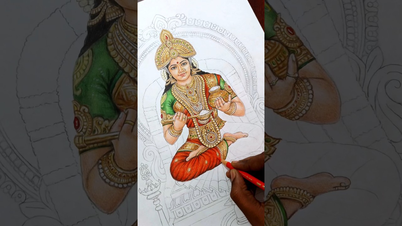 Annapoorani Amman Sketch💟🎨‼️ #art #artandcraft #artist #draw #painting #amman #tamil #tamilshorts