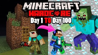 DAY 1 TO DAY 100 Survive challenge MINECRAFT HARDCORE हिंदी 4x4gaming