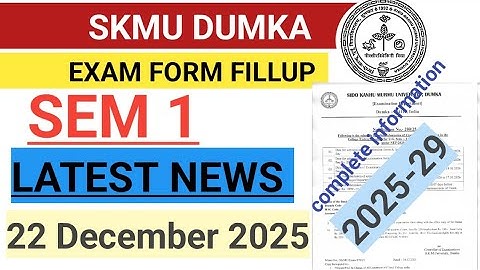#skmu dumka  semester 1 exam form fillup 2025,  latest news #gyansagar​, #skmu dumka  form fillup 
