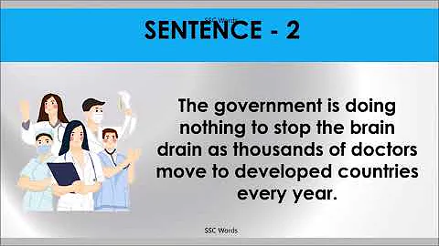 BRAIN DRAIN Idiom 1008 # Meaning and five sentences # SSC Words
