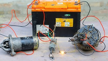 How to Connection Car Starter Motor And Alternator | Ignition Switch Wiring With Alternator And Self