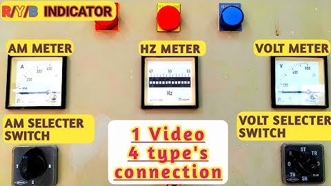 3Phase AM meter/VOLT meter/frequency meter connection with selector switch wiring diagram Hindi/Urdu