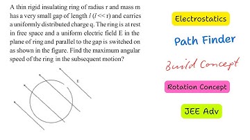 Pathfinder Electrostatics Question |  Charged Ring With a Gap in Uniform Electric Field | JEE Adv