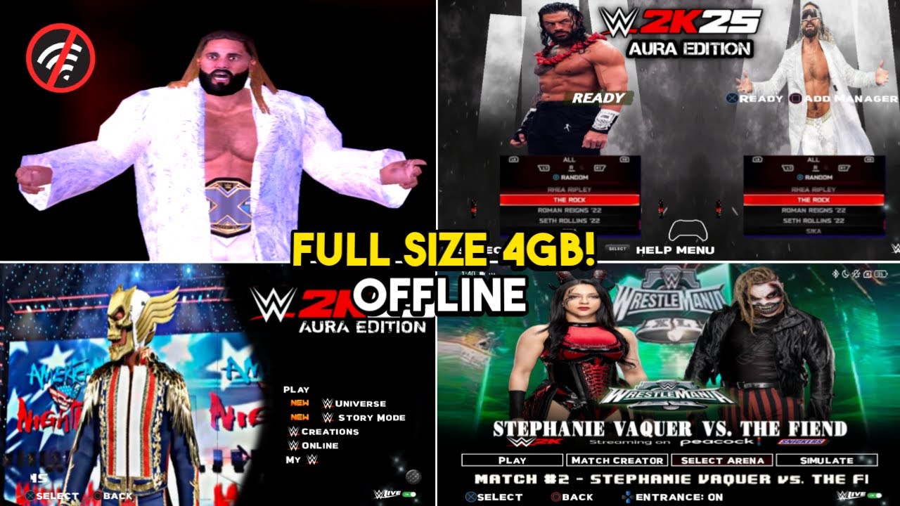 WWE 2K25 PSP ISO AURA EDISI BARU DI ANDROID FULL CHARACTER + REAL FACE GRAFIK HD