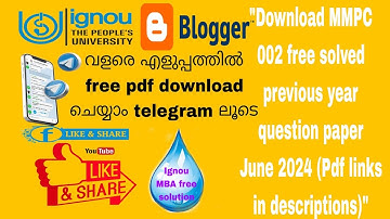 Mmpc 002 free solved previous year question paper pdf links in description