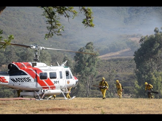 Cal Fire Helitack Crew Working on Rancho Cal fire in Temecula