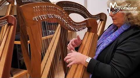 Muzikkon 29 String McHugh Harp Walnut Being Played - Muzikkon Harps