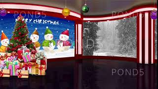 Christmas TV Studio Set 16 - Virtual Green Screen Background Loop