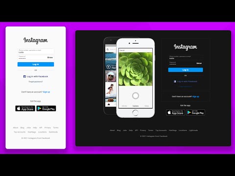 How To Make Instagram Login Page Using HTML CSS JavaScript | Responsive and Darkmode