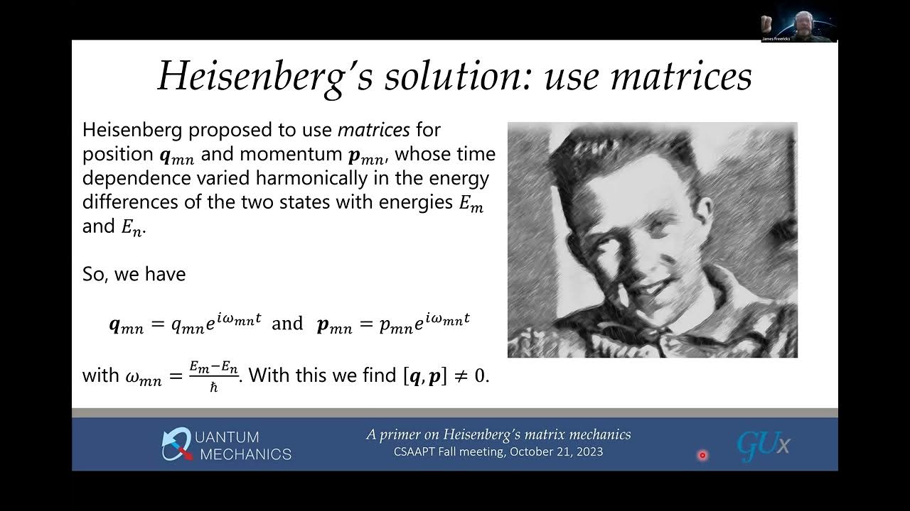 Modernized view on Heisenberg matrix mechanics YouTube