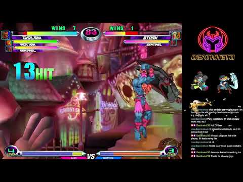 MvC2 Dhalsim K.O.s Storm on incoming (90% unfly infinite, yoga strike combo, 175% sequence) 8/16/23