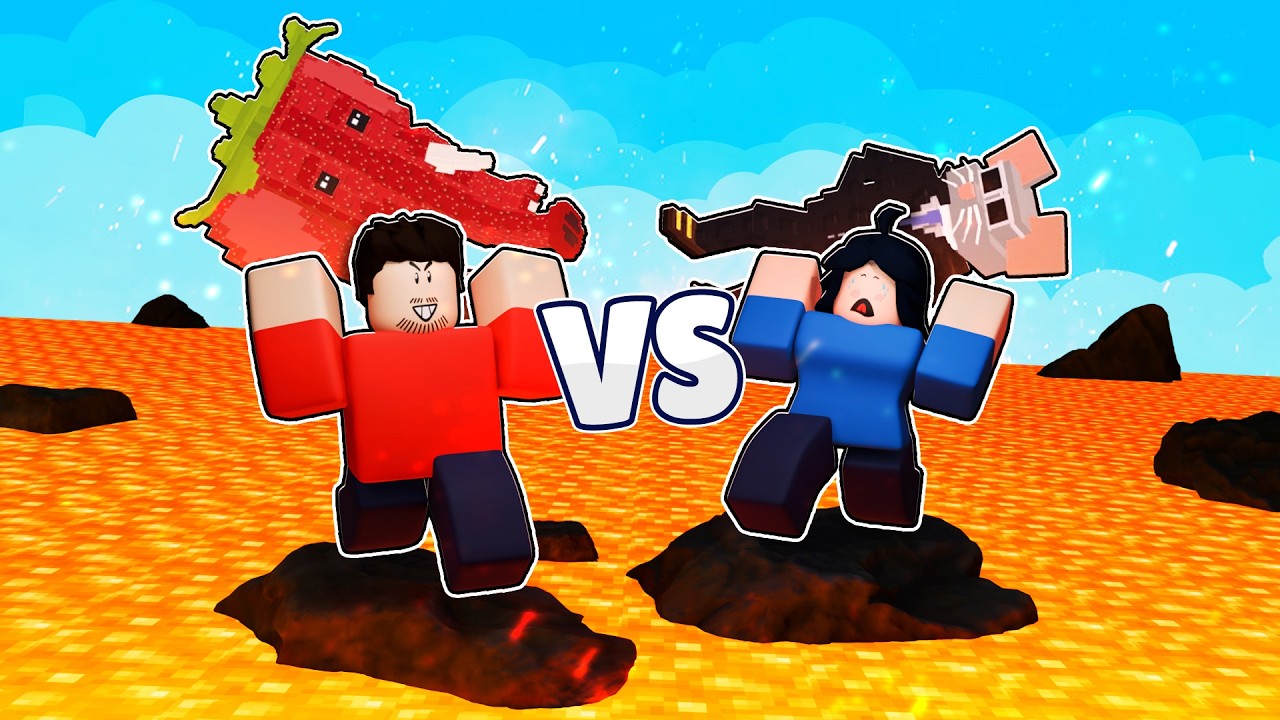GIRLS vs BOYS in Survive Lava for Brainrots!