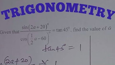 SOLVING TRIGONOMETRIC EQUATION