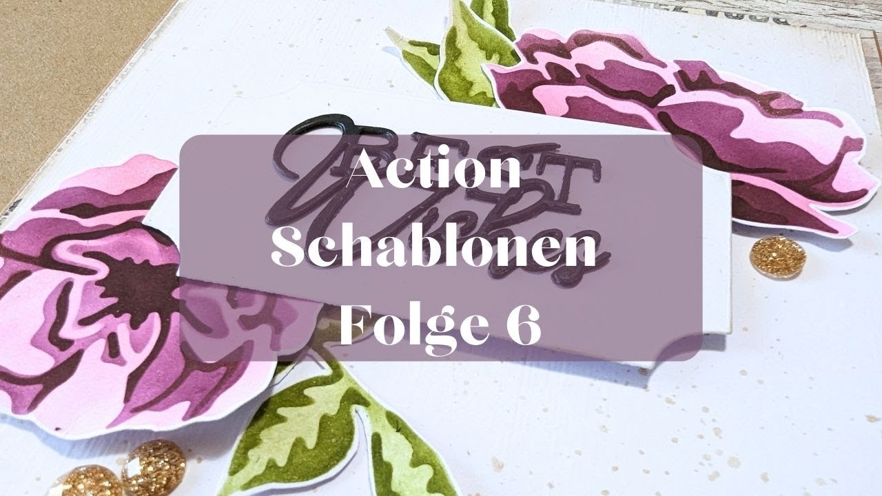 Basteln mit Action Schablonen: Quadratische Karte mit Action Stanzen ...