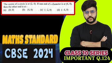 The centre of a circle is at (2, 0). If one end of a diameter is at (6, 0), then the other end is at