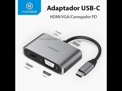 Adaptador USB-C para HDMI VGA Hagibis - YouTube