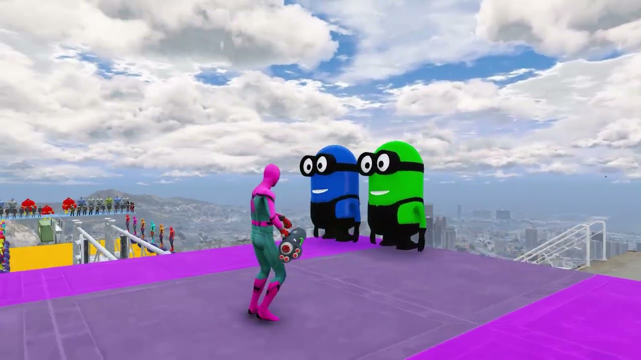 GTA 5 Epic Ragdolls RED SPIDERMANEuphoria Physics & Funny FailsVS RED MINION VS GREEN MINION