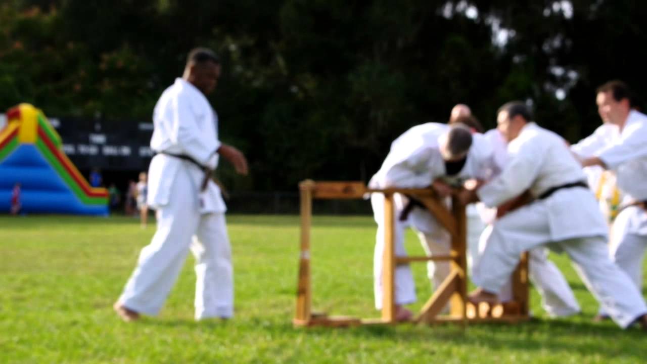 Uechi Ryu Karate Demo Kicking through 2 baseball bats YouTube