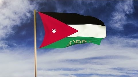 4K Jordan flag with title waving in the wind. Looping sun rises style. Animation loop Stock video