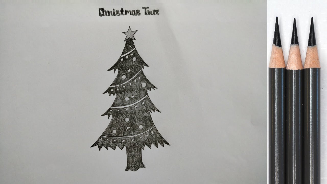 Christmas Tree Outline - Merry Christmas Easy Drawing, HD Png Download -  640x480 PNG - DLF.PT