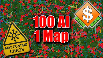 One Massive Simulation - 100 AI For 100 Years - OpenTTD AI Battles