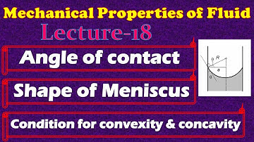 Mech Prop of Fluid 18 Angle of contact, Shape of meniscus & condition for convexity, concavity Marat