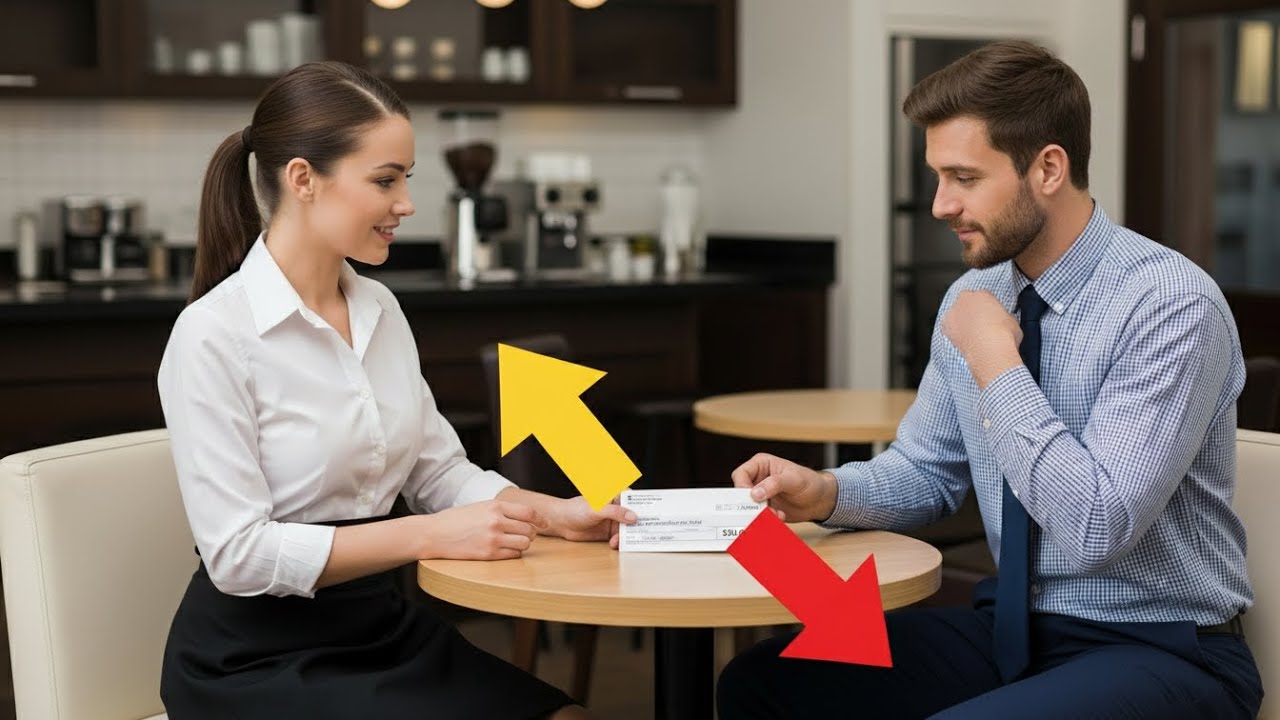 نادلة تحذر مليونيرا من صديقه   في اليوم التالي ، تصل سيارة فاخرة إلى بابها