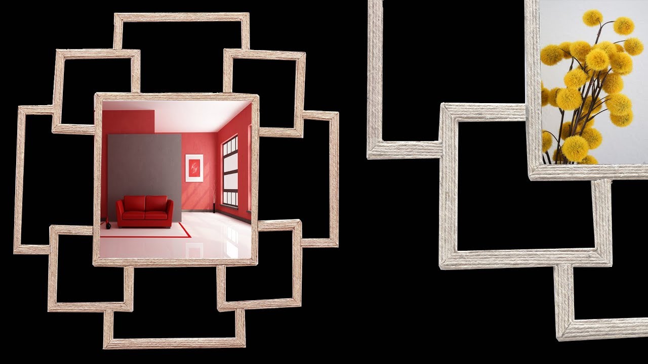 Make Artistic Style Wall Hanging Mirror Using Jute Rope and Cardboard | DIY Wall Hanging