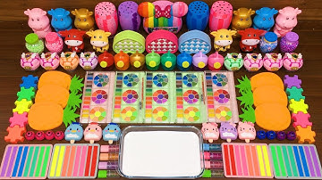 RAINBOW slime!! Mixing random into GLOSSY slime!!!Relaxing Satisfying Slime Video #99