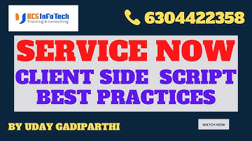 Client Side Scripting Best Practices explained in detail by Uday Gadiparthi