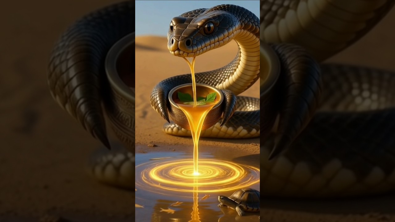 The snake rescued  fishes and turtle from the poison river 😱 