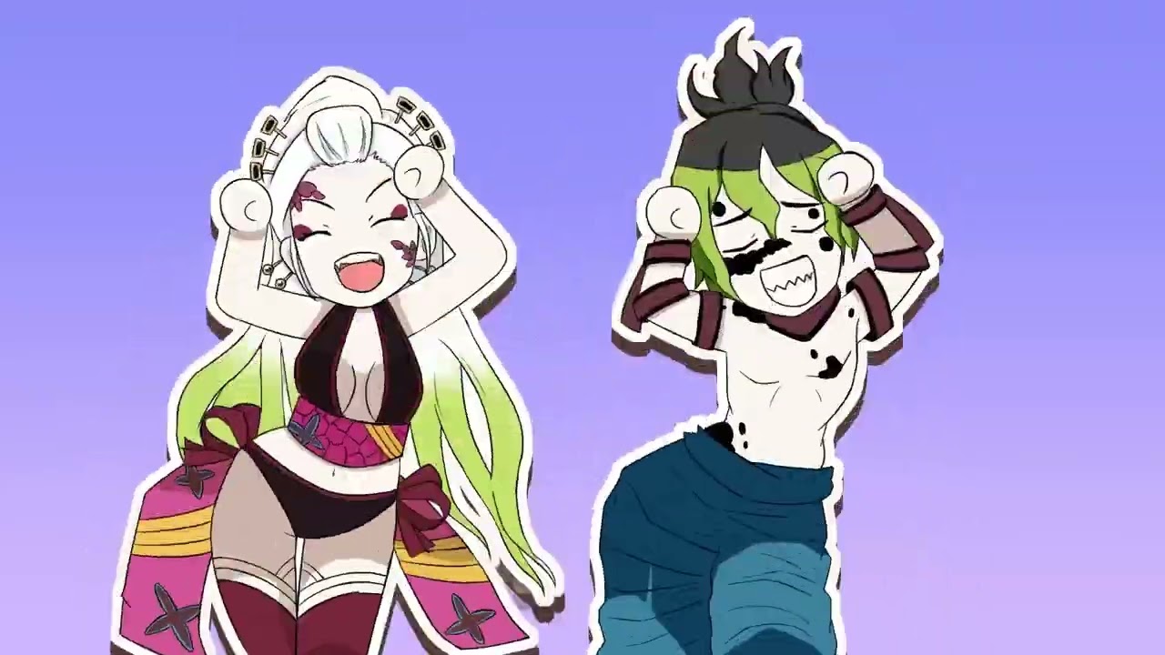 【鬼滅の刃】堕姫・妓夫太郎でｳｯｰｳｯｰｳﾏｳﾏ(ﾟ∀ﾟ)【Caramelldansen】【手描き】【Demon Slayer】【귀멸의칼날