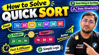 How to Solve Quick Sort | Quick Sort Easy Explanation | Searching & Sorting | Data Structures
