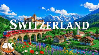 Switzerland 4K - Alpine Storybook Charm 🌿 Red Train, Fairytale Castle & Snowy Village Serenity